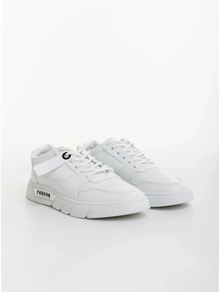 Pantofi sport barbati albi din piele ecologica Ermanno