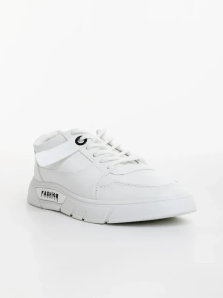 Pantofi sport barbati albi din piele ecologica Ermanno