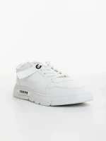 Pantofi sport barbati albi din piele ecologica Ermanno