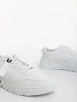 Pantofi sport barbati albi din piele ecologica Ermanno