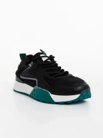 Pantofi sport barbati negri din piele ecologica Fiorino