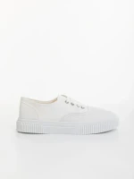 Pantofi sport barbati albi din material textil Macario