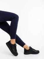 Pantofi sport dama negri din piele ecologica Delaney