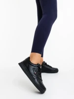 Pantofi sport dama negri din piele ecologica Delaney