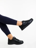 Pantofi sport dama negri din piele ecologica Delaney