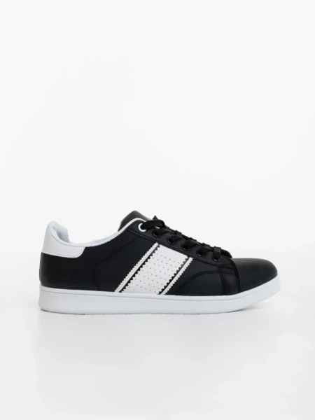 Pantofi sport barbati negri din piele ecologica Jelka