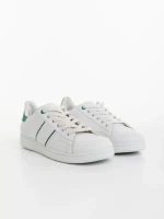 Pantofi sport barbati albi cu verde din piele ecologica Jelka