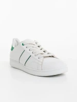 Pantofi sport barbati albi cu verde din piele ecologica Jelka