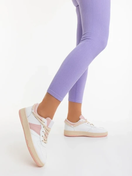 Pantofi sport dama roz din piele ecologica Petty