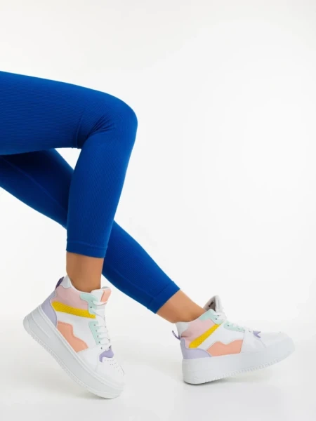 Pantofi sport dama roz din piele ecologica Estella