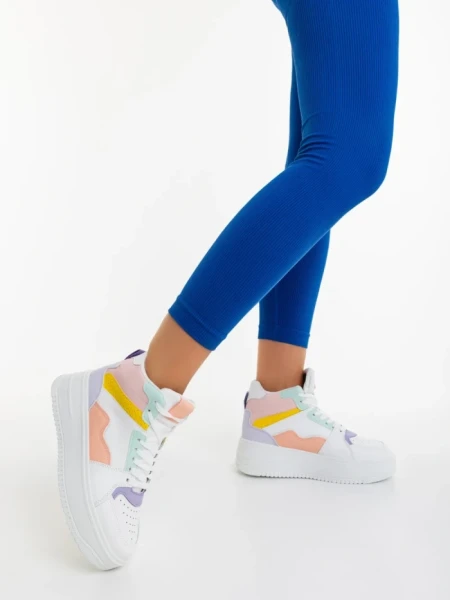 Pantofi sport dama roz din piele ecologica Estella