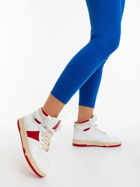 Pantofi sport dama rosii din piele ecologica Jocelin