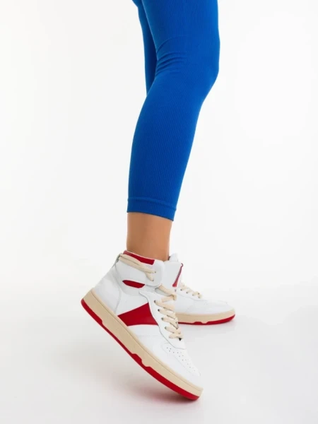 Pantofi sport dama rosii din piele ecologica Jocelin