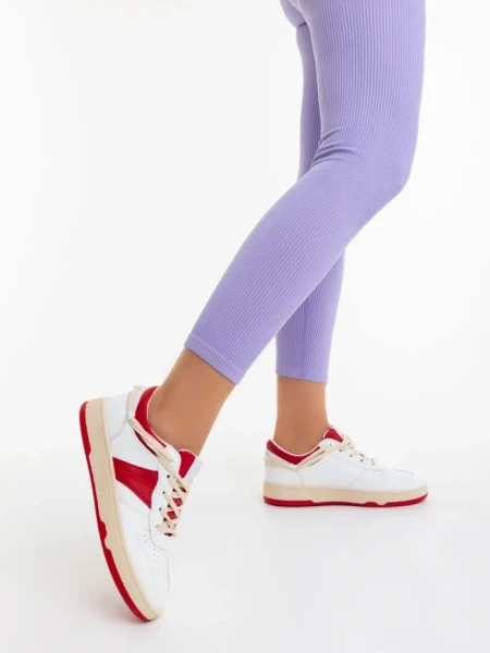 Pantofi sport dama rosii din piele ecologica Petty