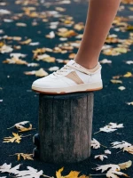 Pantofi sport dama bej inchis din piele ecologica Petty