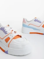 Pantofi sport dama portocalii din piele ecologica Lowery