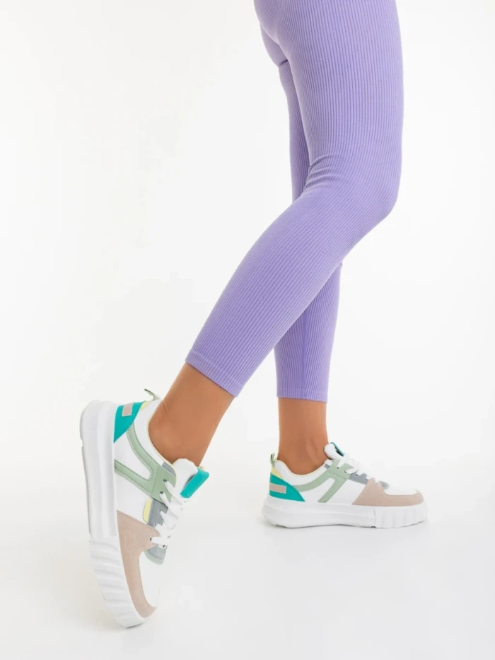 Pantofi sport dama bej din piele ecologica Sabetta