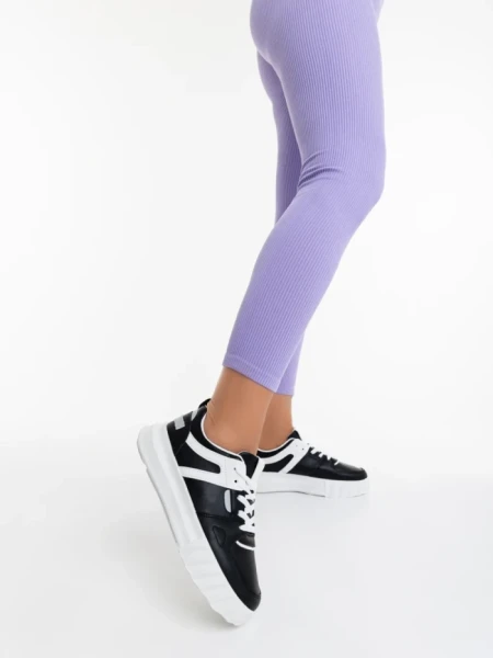 Pantofi sport dama negri din piele ecologica Sabetta