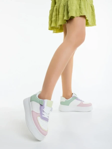 Pantofi sport dama roz deschis din piele ecologica Kosara