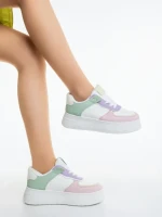 Pantofi sport dama roz deschis din piele ecologica Kosara