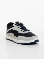 Pantofi sport barbati gri cu albastru din piele ecologica Stevens