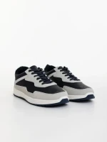 Pantofi sport barbati gri cu albastru din piele ecologica Stevens