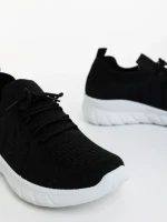 Pantofi sport barbati negri cu alb din material textil Andreo