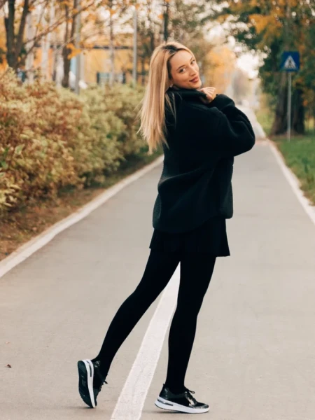 Pantofi sport dama negri din material textil Kurika