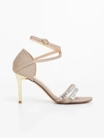 Sandale dama aurii din material textil Galina