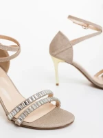 Sandale dama aurii din material textil Galina