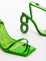 Sandale dama verzi din piele ecologica lacuita Valeta