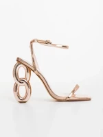 Sandale dama sampanie din piele ecologica lacuita Valeta