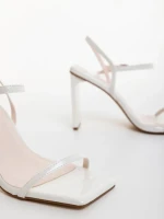 Sandale dama albe din piele ecologica Soleva