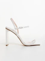 Sandale dama albe din piele ecologica Soleva