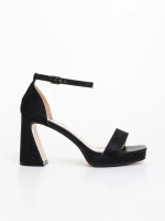 Sandale dama negre din material textil Islara