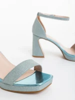 Sandale dama albastre din material textil Islara