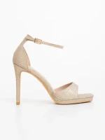 Sandale dama aurii din material textil Cadara