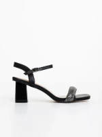 Sandale dama negre din piele ecologica Cadiz