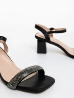 Sandale dama negre din piele ecologica Cadiz