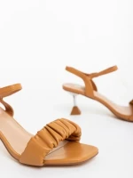 Sandale dama camel din piele ecologica Cerella