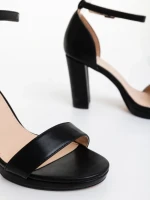 Sandale dama negre din piele ecologica Flavina