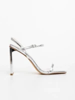 Sandale dama argintii din piele ecologica Soleva