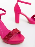 Sandale dama fucsia din piele ecologica Lenara