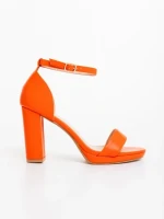 Sandale dama portocali din piele ecologica Flavina