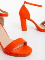 Sandale dama portocali din piele ecologica Flavina