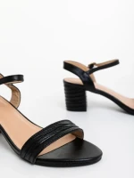 Sandale dama negre din piele ecologica Oraza