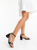 Sandale dama negre din piele ecologica Koara