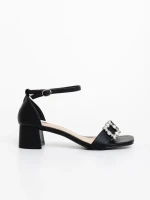 Sandale dama negre din piele ecologica Koara