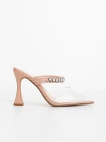 Saboti dama nude din piele ecologica lacuita si material sintetic Anubis