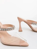 Saboti dama nude din piele ecologica lacuita si material sintetic Anubis